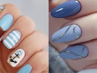 Niebieskie paznokcie w różnych odcieniach